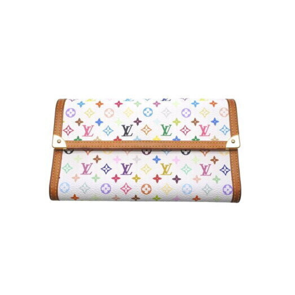Louis Vuitton Long Wallet Multicolore Multicolor Porte Tresor Blanc White